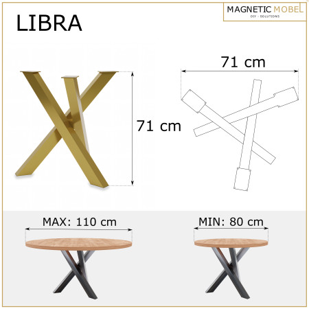 Metal Table Base Spider Libra