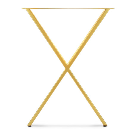 Set di 2 Gambe da Tavolo in Acciaio Struttura Tavolo a forma di X 55 x 72 cm