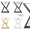 Set di 2 Gambe da Tavolo in Acciaio Struttura Tavolo a forma di X Profilo: 8x4 cm