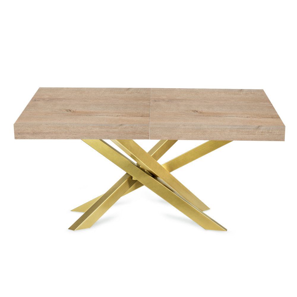 Table à Rallonge Avia Design Industriel Avec Plateau Marbre Et Pied Araignée - 140x90x79 Cm