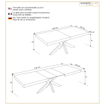 Extendable Table with Orion Table Leg Avia 140x90x79 cm