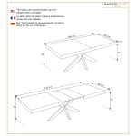 Table Extensible Avia avec Pied de Table Orion 140x90x79 cm