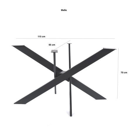 Struttura del Tavolo Orion Design a Croce Lotus Profilo: 8x2 cm | 115x65 cm