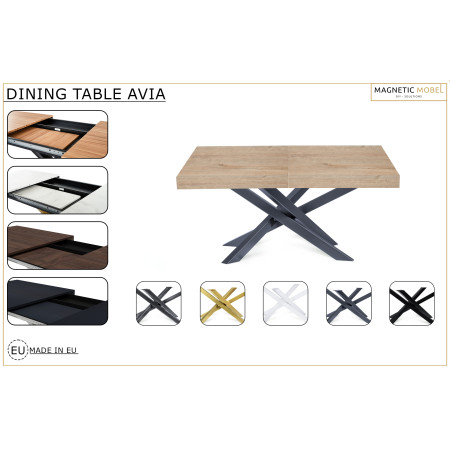 Table Extensible Avia avec Pied de Table Orion 140x90x79 cm