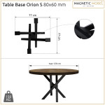Metal base for table Orion 77x77 cm Profile: 8x6 cm