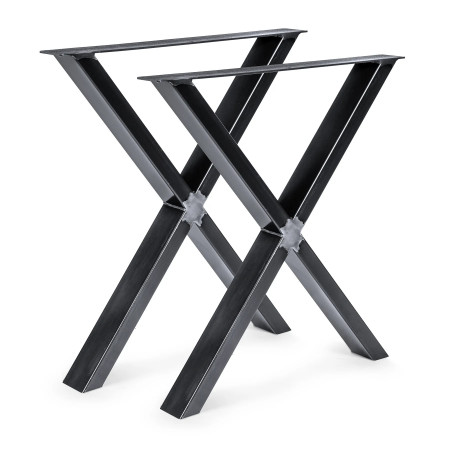 2 Metal Table Legs shape - X Profile: 8x4 cm