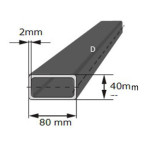 2 x Metal Table Legs Trapeze Profile: 8x4 cm