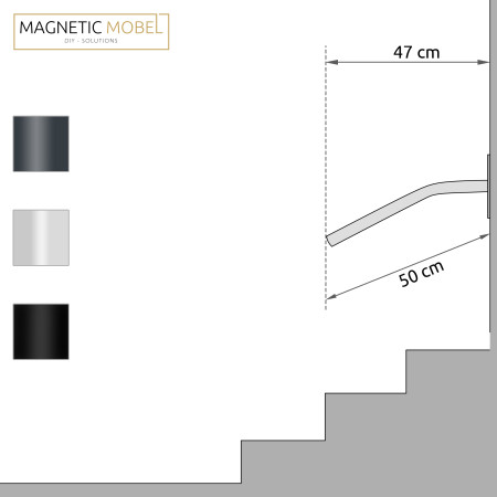 Handrail for 1-1 Step Stairs, Railing for Garage Stair, Handrail jamb Mount Handrail for Indoor or Outdoor Stairs