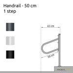 Handrail for 1-3 Step Stairs, Railing for Garage Stair, Handrail jamb Mount Handrail for Indoor or Outdoor Stairs