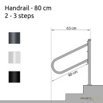 Handrail for 1-3 Step Stairs, Railing for Garage Stair, Handrail jamb Mount Handrail for Indoor or Outdoor Stairs