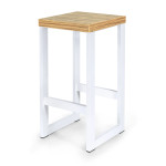 Metal Bar Stool White H: 60 cm