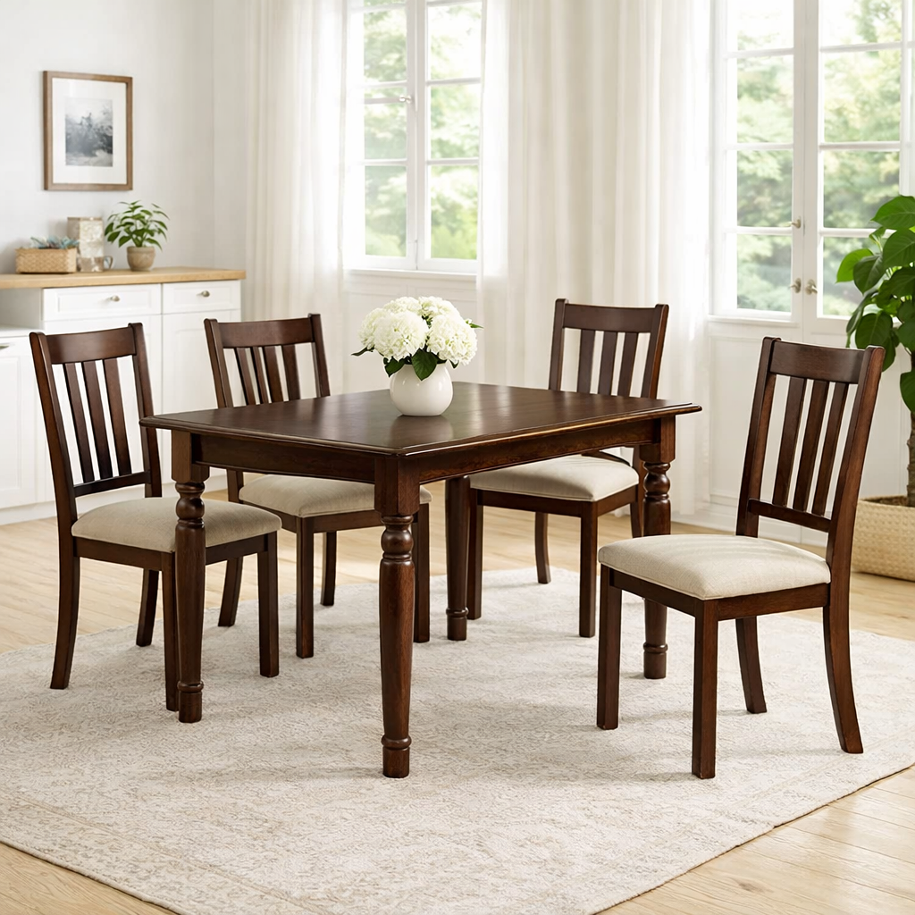 Stół z szufladą z litego drewna sosnowego  – drewniany stół do kuchni i jadalni