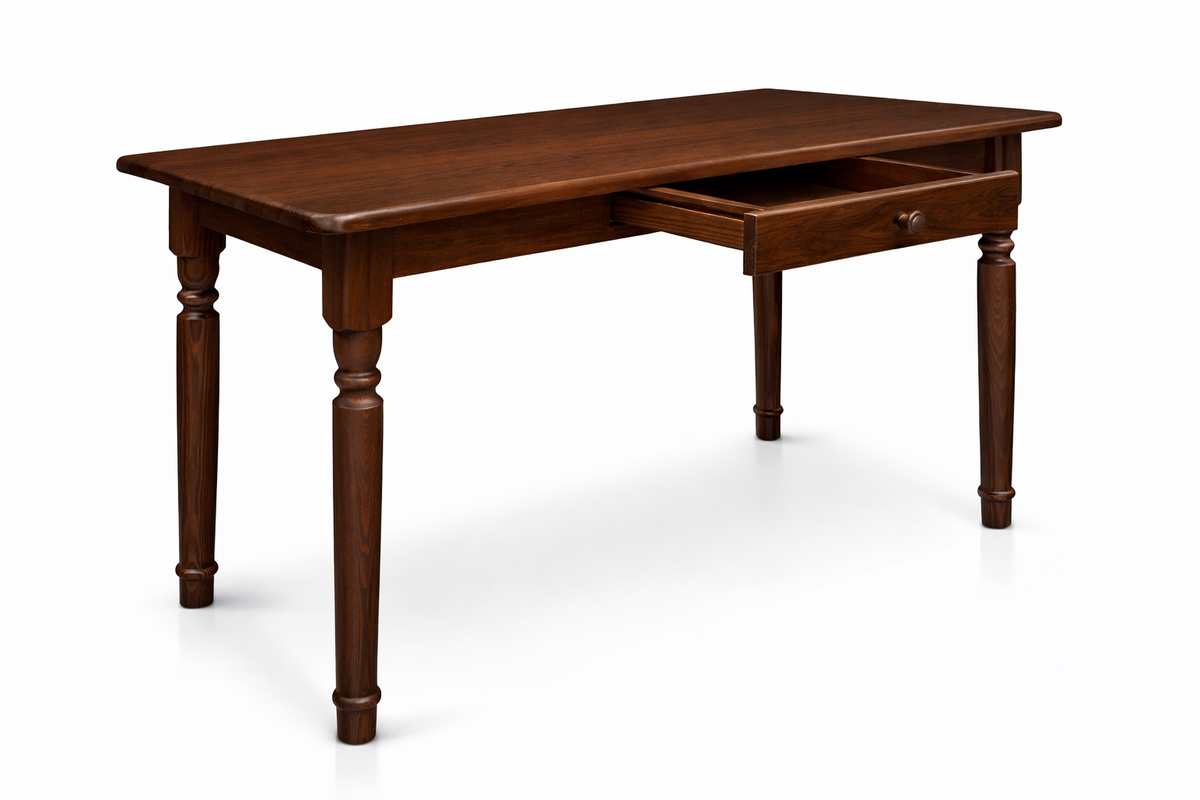 Solid Pine Dining Table with Drawer – Wooden Kitchen and Dining Table