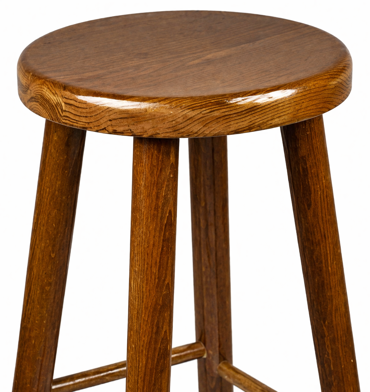 Drewniany taboret barowy H 60 cm