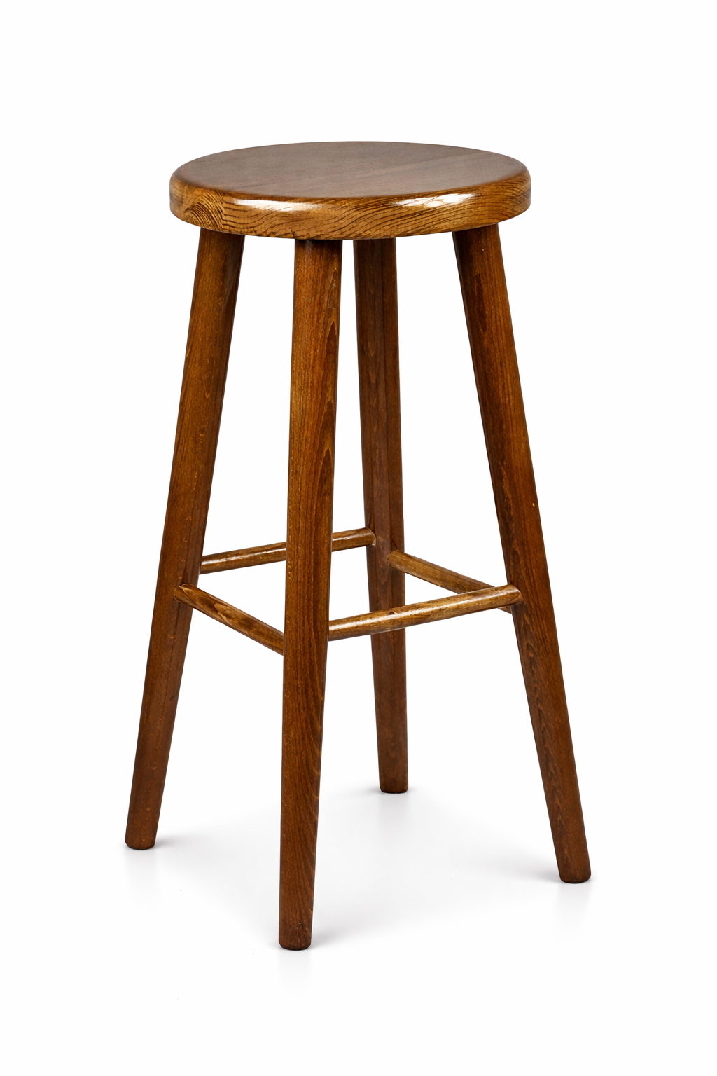 Drewniany taboret barowy H 60 cm
