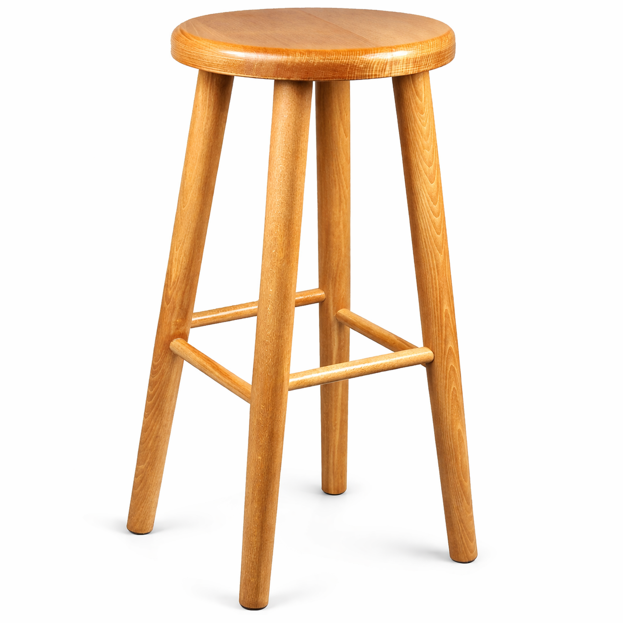 Drewniany taboret barowy H 60 cm