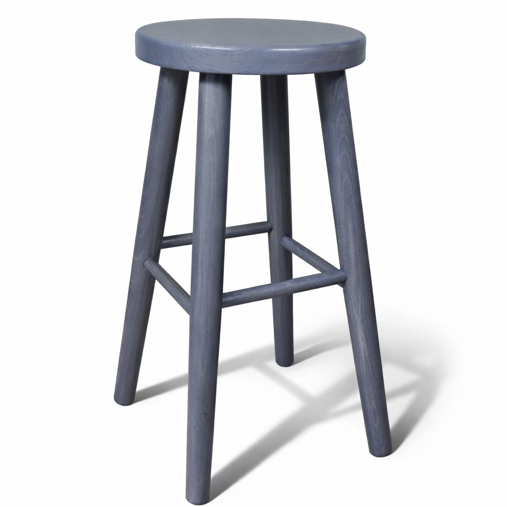Drewniany taboret barowy H 70 cm