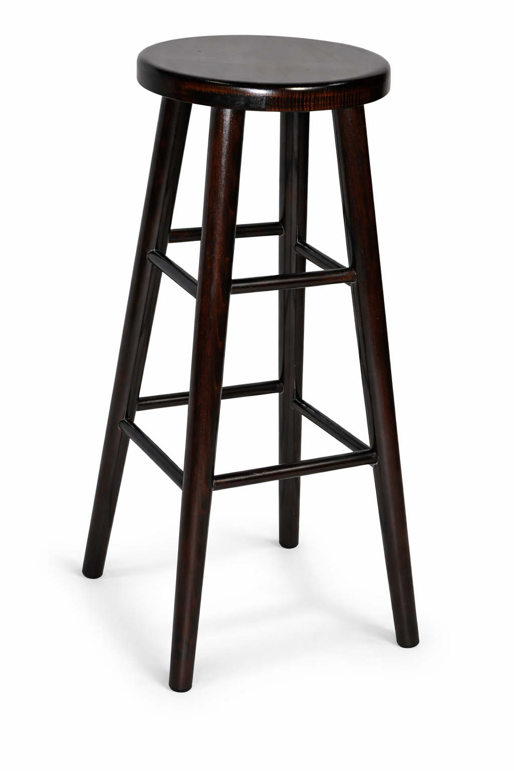 Drewniany taboret barowy H 80 cm