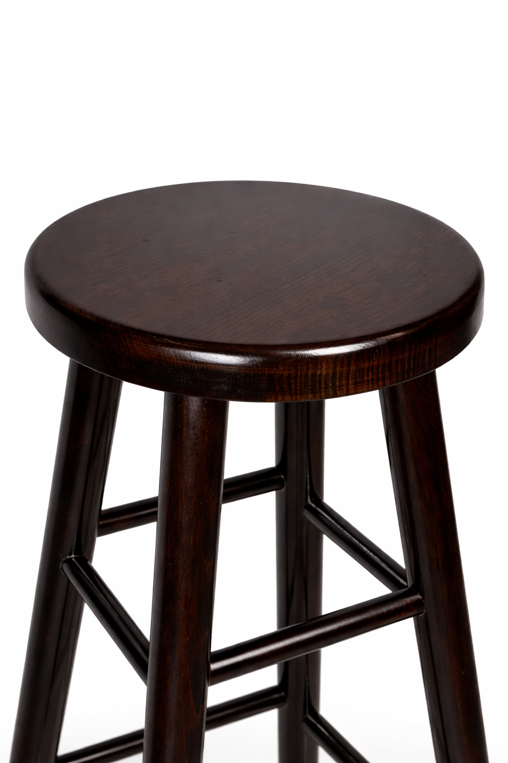 Drewniany taboret barowy H 80 cm