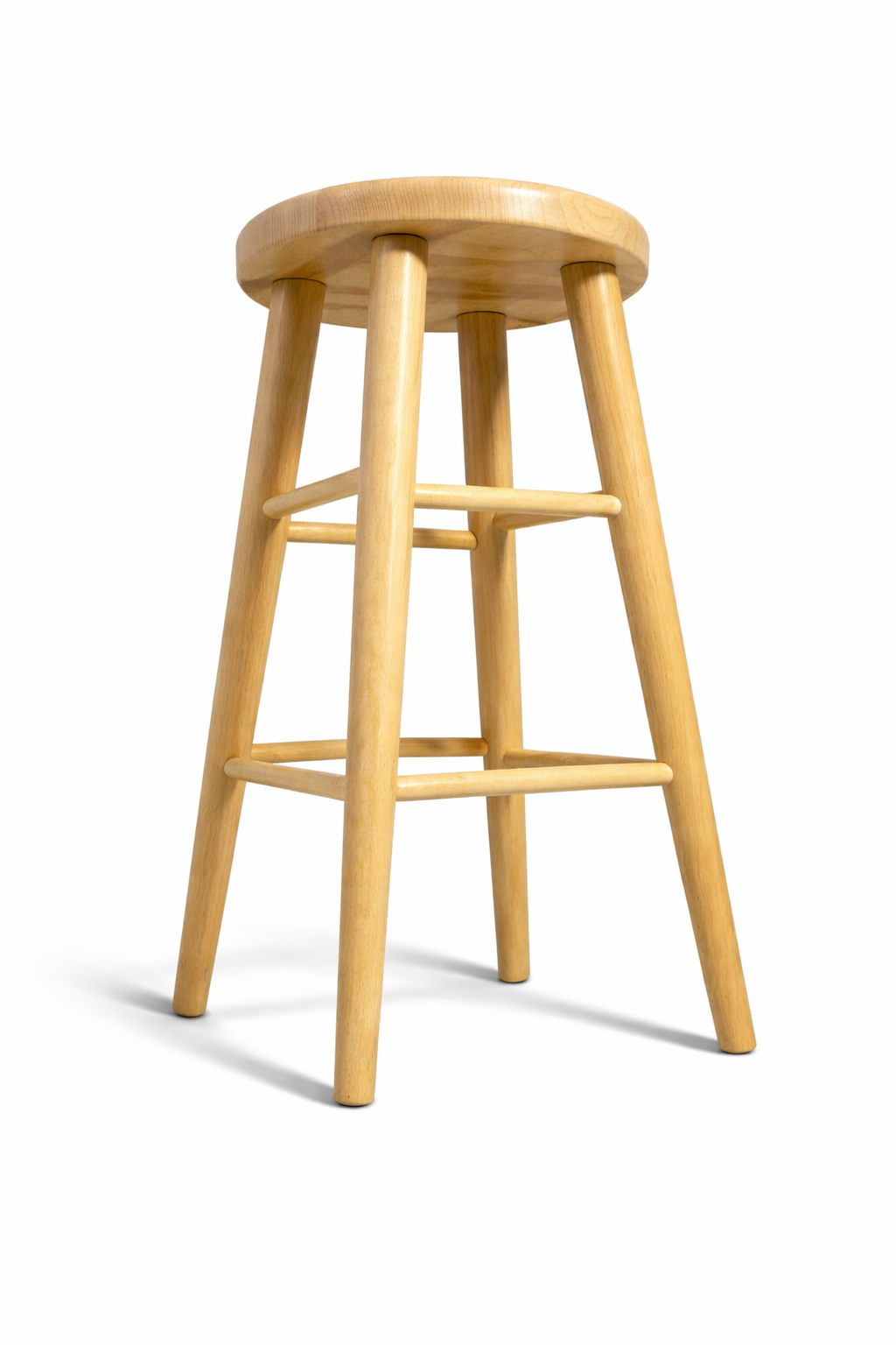 Drewniany taboret barowy H 80 cm