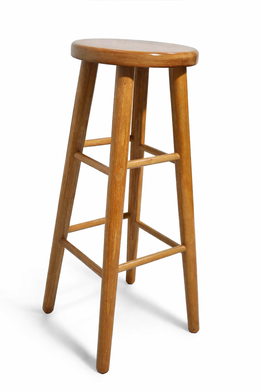 Drewniany taboret barowy H 80 cm
