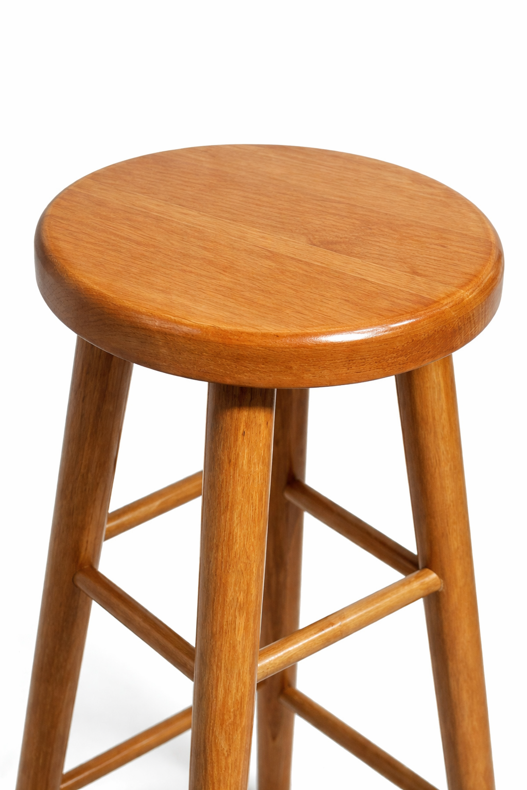 Drewniany taboret barowy H 80 cm