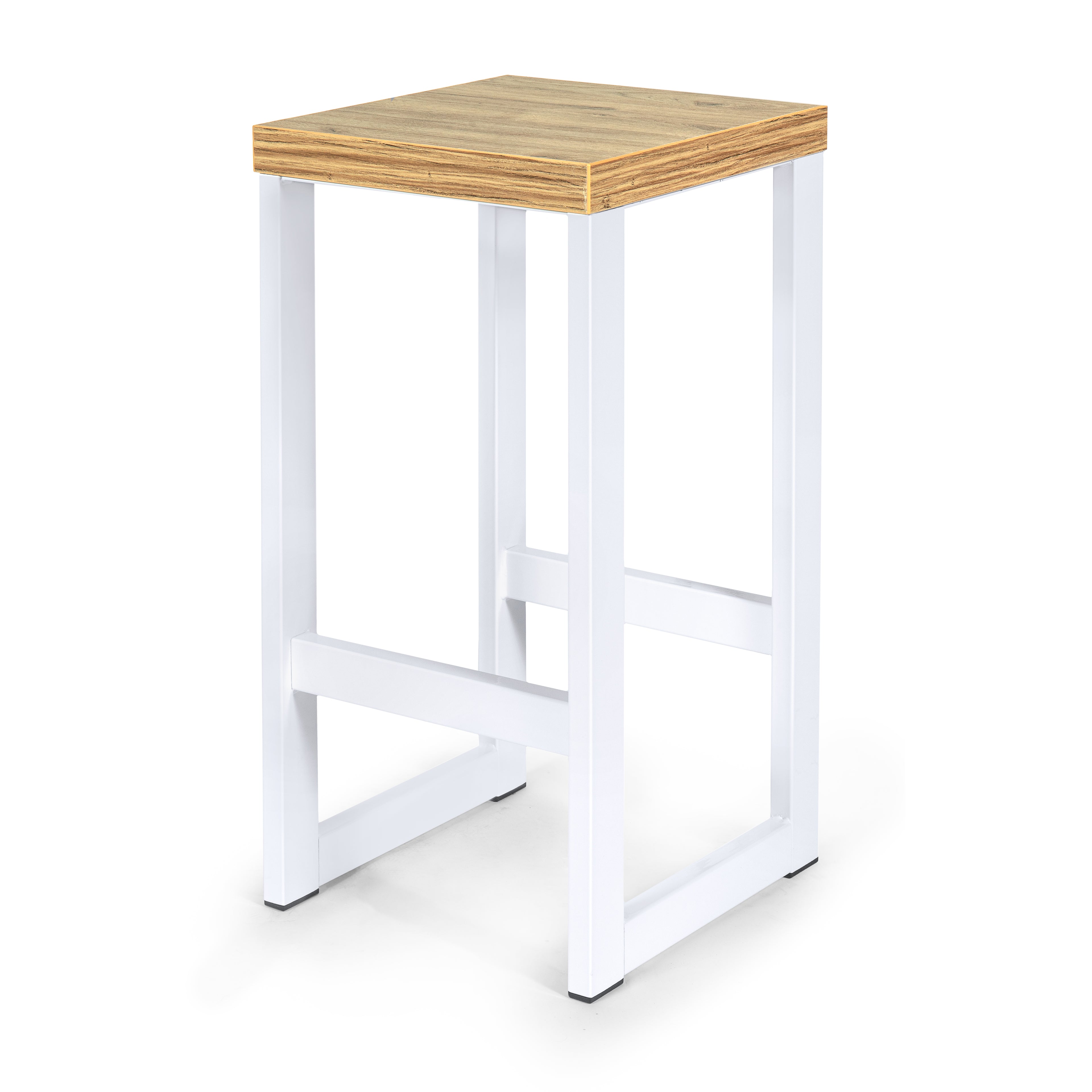 Biały taboret barowy Hoker metalowy