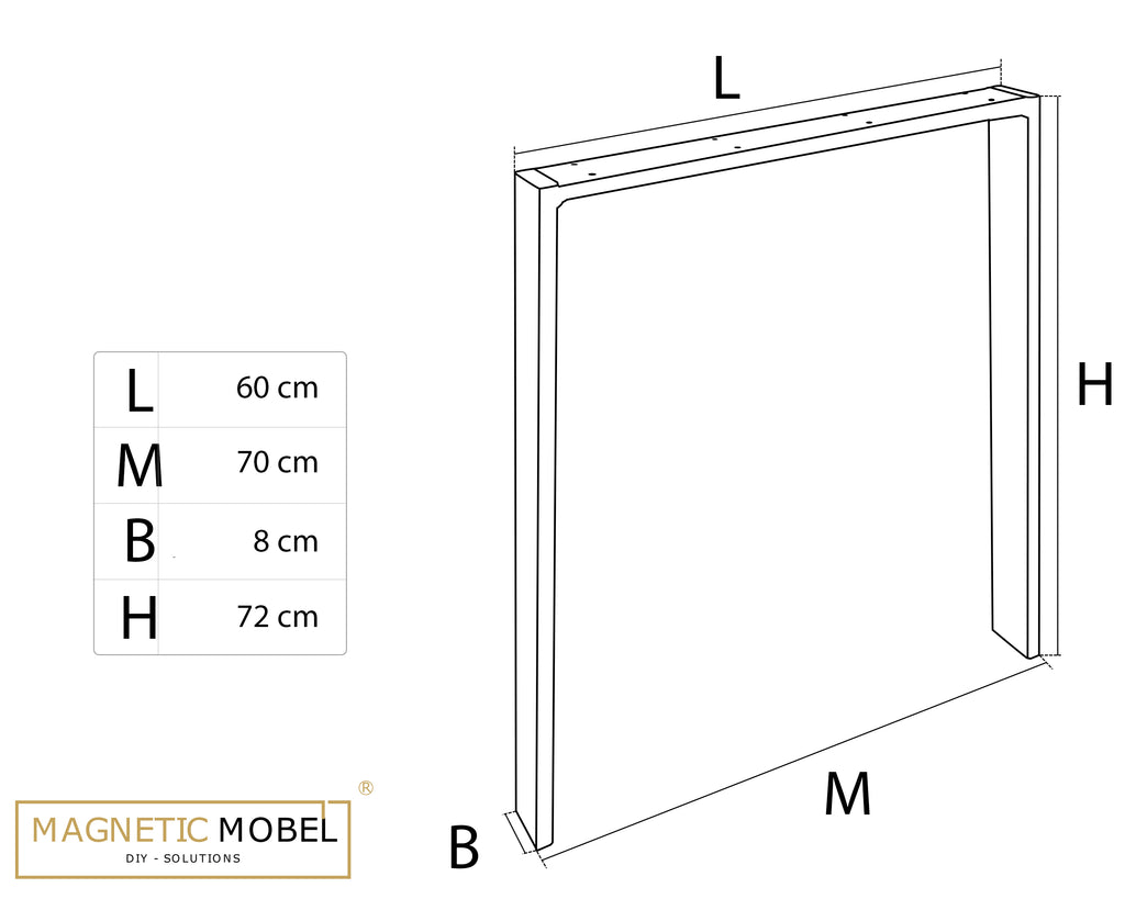 Tischgestell Orion | Profil 80x40 mm