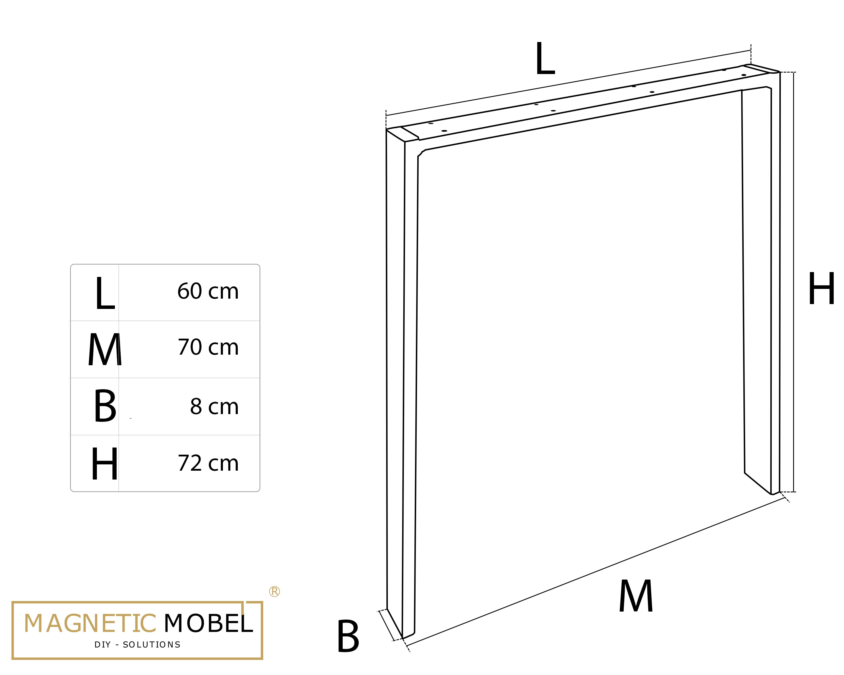 Tischgestell Orion | Profil 80x40 mm