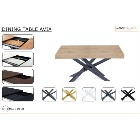 Rozkładany stół Avia w kolorze marmuru | Noga Orion