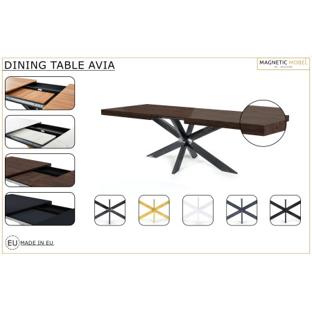 Rozkładany stół Avia w kolorze marmuru | Noga Pająk