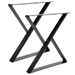 2 x Noga metalowa do stołu X | Profil: 6x2 cm