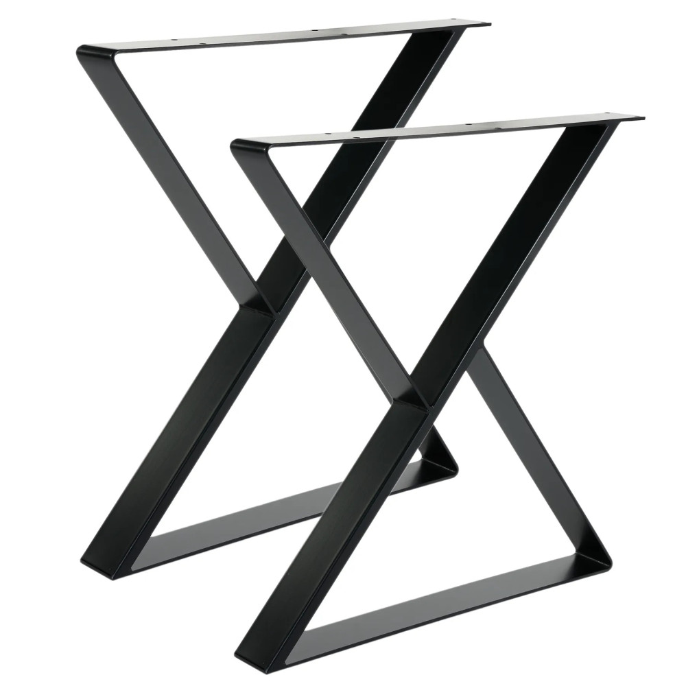 2 x Noga metalowa do stołu X | Profil: 8x4 cm