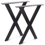 2 Metal Table Legs shape - X Profile: 6x2 cm